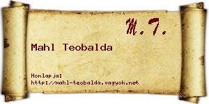 Mahl Teobalda névjegykártya